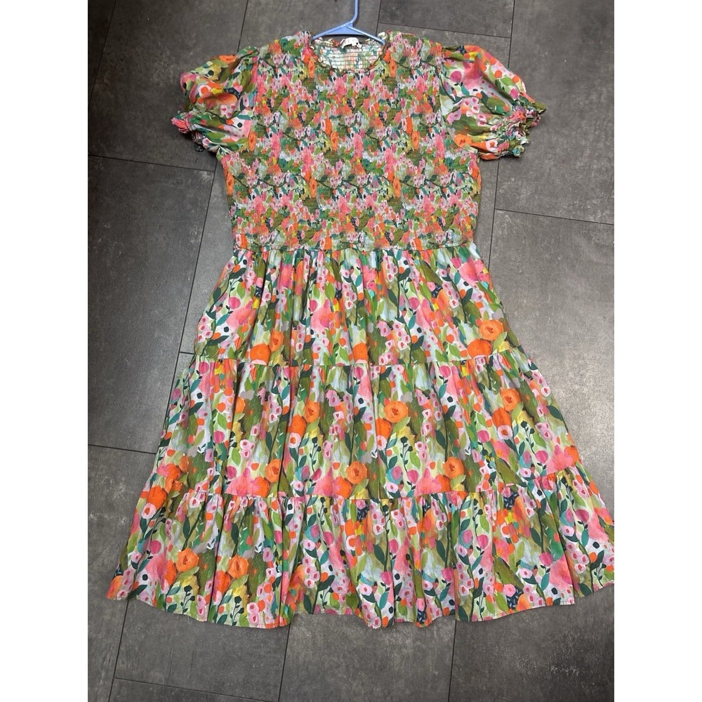 Ivy City Co. Delia Pink Floral Midi Dress Size 4X  XXXXL Easter Flower Summer - Picture 2 of 2